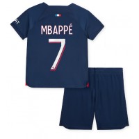 Paris Saint-Germain Kylian Mbappe #7 Hemmadräkt Barn 2023-24 Kortärmad (+ Korta byxor)
